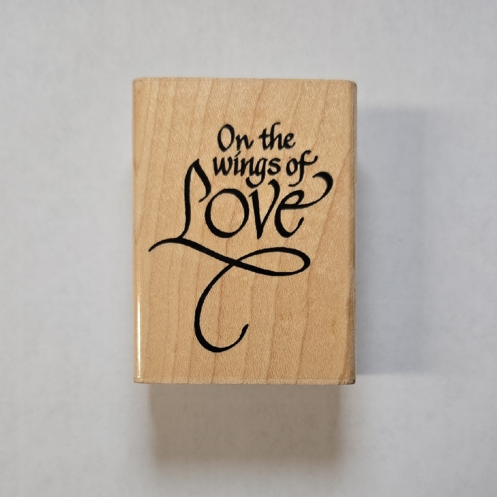 Stampendous 1991 - "On The Wings Of Love" - Wood Mounted Rubber Craft Stamp